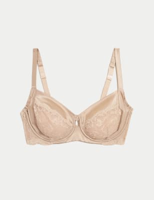 Silk Blend & Lace Wired Balcony Bra F-H