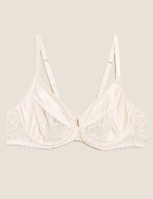 Silk & Lace Wired Balcony Bra Set F-H