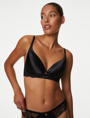 Soutien-gorge sans armatures en dentelle et soie, bonnets A&nbsp;à&nbsp;F - BE