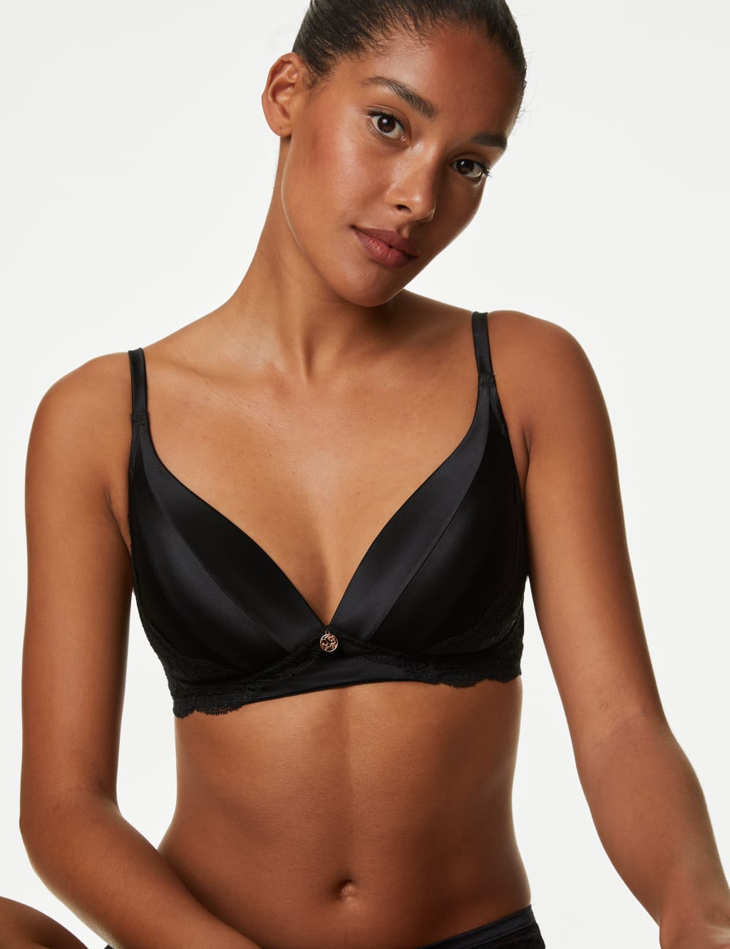 Silk & Lace Non Wired Bra A-E image 3