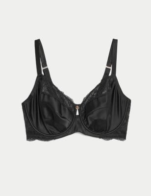 Silk & Lace Wired Balcony Bra F-H