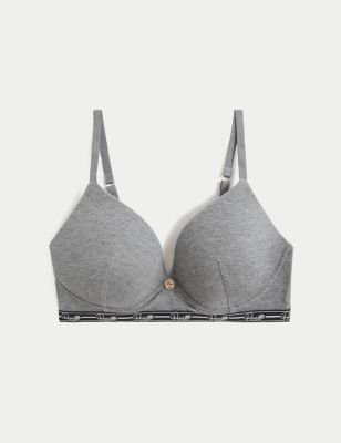 Ribbed Non Wired Plunge Lounge Bra A-E, Rosie