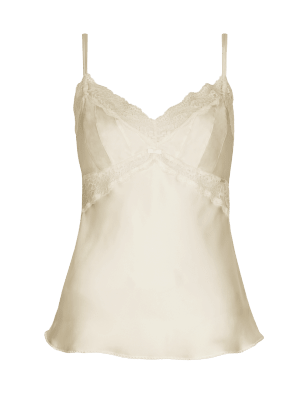 Silk Camisole with French Designed Rose Lace | ROSIE | M&S