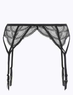 Porte-jarretelles taille haute, orn&eacute; de dentelle style sir&egrave;ne