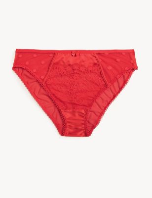 Boutique Womens Linea High Waisted High Leg Knickers - 6 - Red, Red