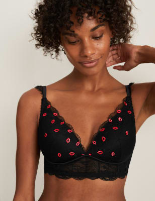 Kalina Embroidery Non Wired Plunge Bra A-E