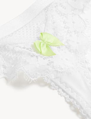 Boutique Womens Linea Lace Thong - 8 - White Mix, White Mix