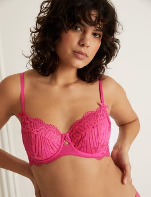 Geo Lace Full Cup Bra - Sorbet