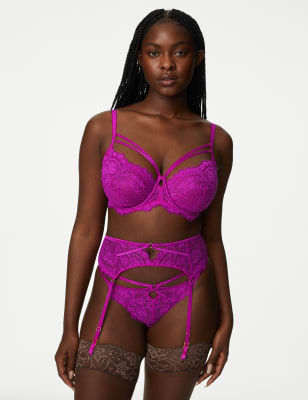 

Womens Boutique Blanca Lace Suspender - Bright Magenta, Bright Magenta