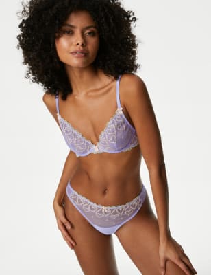 Aletta Embroidery Wired Plunge Bra (A-E) - NZ