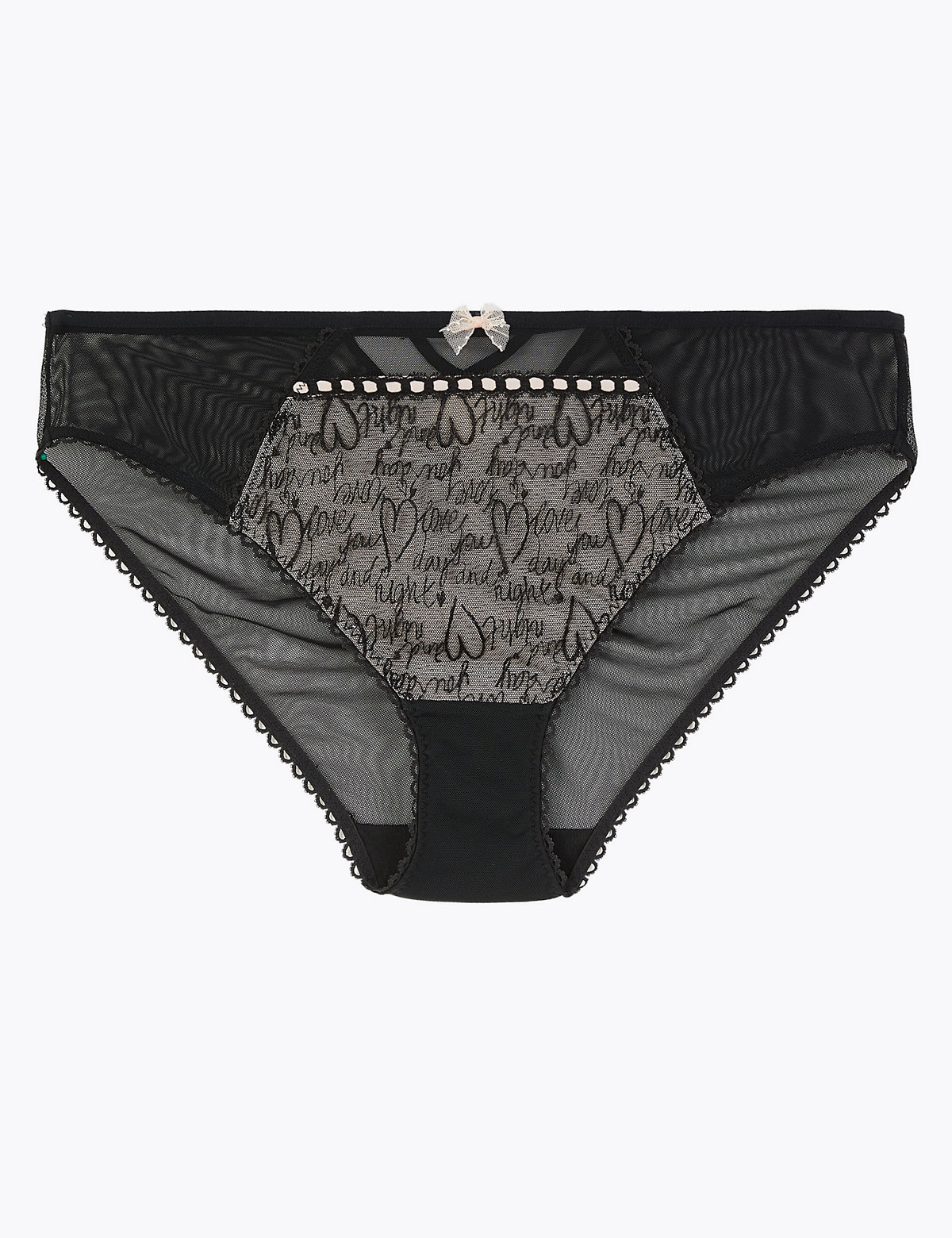 Love Embroidered High Leg Knickers