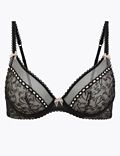 Love Embroidered Non-Padded Plunge Bra B-G