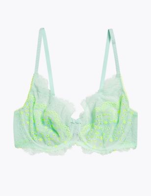 Broderie & Lace Non-Padded Full Cup Bra B-G 