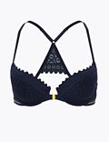 Mosaic Lace Underwired Push-Up Bra A-DD