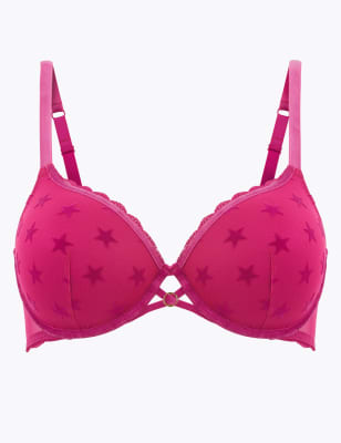 Soutien-gorge ampliforme &agrave; armatures, bonnets embo&icirc;tants et motif &eacute;toiles floqu&eacute;es