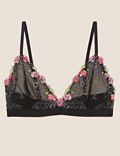 Floral Tattoo Embroidered Bralette