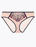 Floral Tattoo Embroidered High Leg Knickers