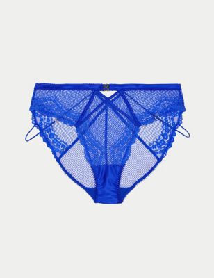 Boutique Womens Clara High Waisted High Leg Knickers - 6 - Electric Blue, Electric Blue
