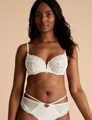 

Womens Boutique Prairie Lace Underwired Full Cup Bra A-E - Cream Mix, Cream Mix