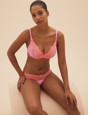 

Womens Boutique Plunge-BH mit Bügel und Blütenstickerei (A-E) - Pink Mix, Pink Mix