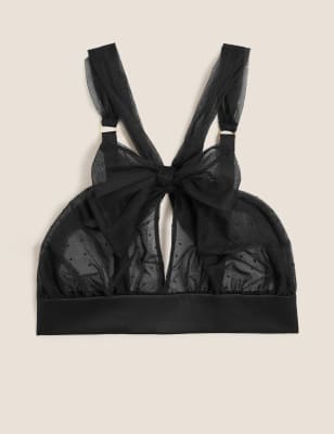 Black store bow bralette