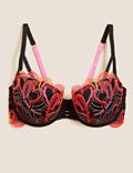 Embroidered Underwired Push-Up Balcony Bra A-DD