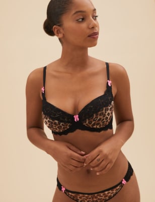 Brown & Black Dolce & Gabbana sequined balcony bra Leopard Print