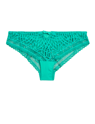 

Womens Boutique Joy Lace Brazilian Knickers - Green, Green