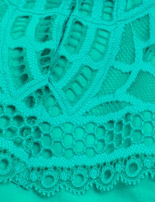 

Womens Boutique Joy Lace Low Rise French Brazilian Knickers - Green, Green