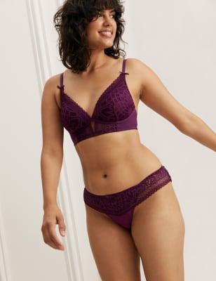 

Boutique Braguitas brasileñas anchas de talle bajo con encaje JoyWomens - Deep Mauve, Deep Mauve