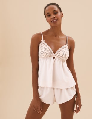 

Boutique Conjunto estilo camisola sin relleno sin aros con encaje JoyWomens - Light Pink, Light Pink