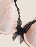 Larissa Double Lace Wired Padded Plunge Bra A-E