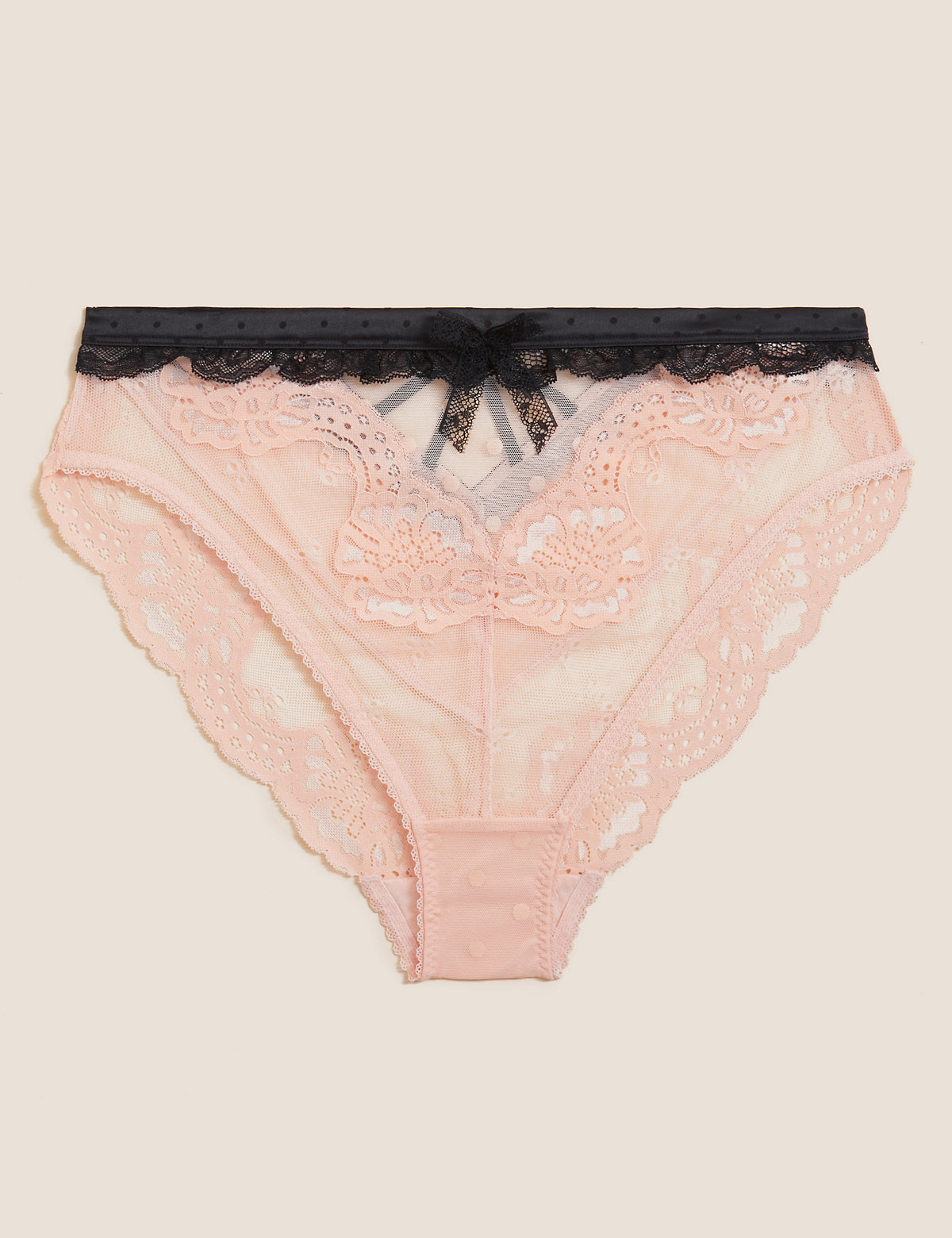 Larissa Double Lace High Leg High Waisted Knickers