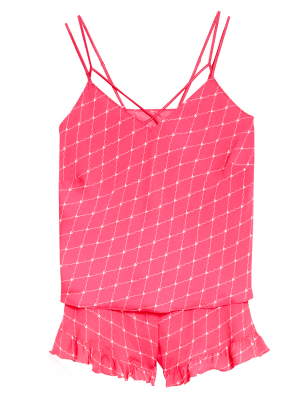 

Womens Boutique Lucia Heart Print Cami Set - Pink Mix, Pink Mix