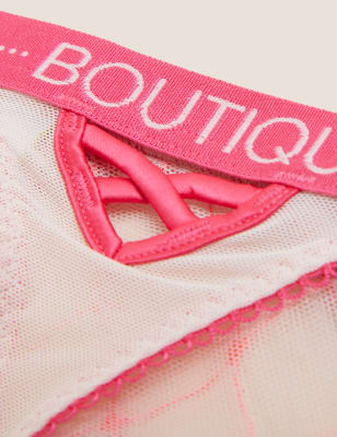 

Womens Boutique Lucia Heart Embroidery Thong - Pink Mix, Pink Mix