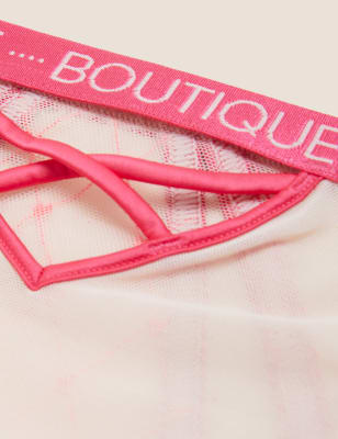 

Womens Boutique Lucia Heart Embroidery High Leg Knickers - Pink Mix, Pink Mix