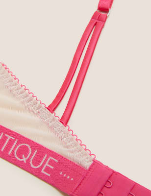 

Womens Boutique Plunge-BH mit Bügel und Herzstickerei „Lucia“ (A-E) - Pink Mix, Pink Mix