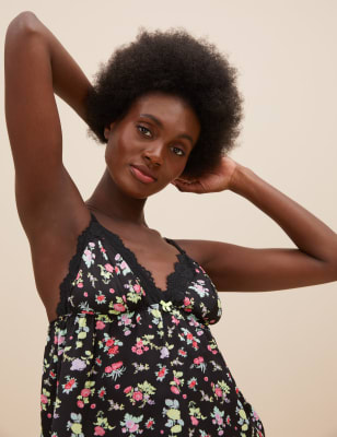 Black floral outlet cami dress