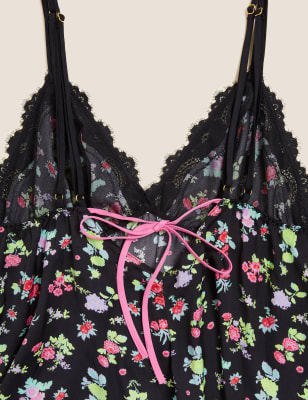 

Womens Boutique Emilia Satin Floral Cami Set - Black Mix, Black Mix