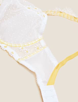 

Womens Boutique Delphy Embroidered Wired Plunge Bra F-H - Yellow Mix, Yellow Mix