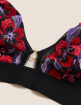 

Womens Boutique Isabella Embroidered Non Wired Bralette A-E - Black Mix, Black Mix