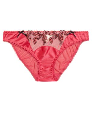 Boutique Womens Mira Embroidery Bikini Knickers - 16 - Pink Mix, Pink Mix