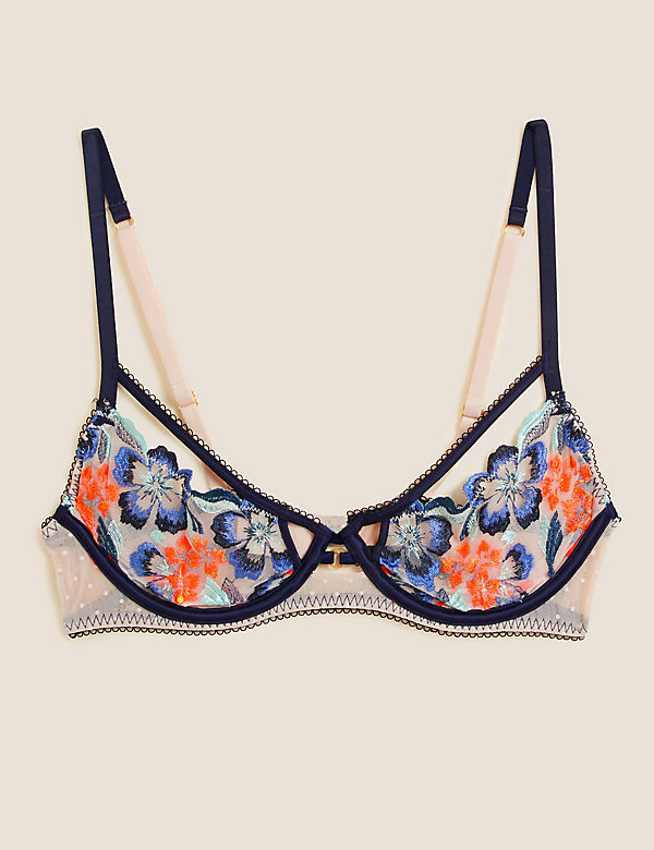 Isabella Embroidered Wired Plunge Bra A-E - CH