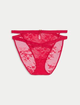 Boutique Women's Lucia High Waisted High Leg Knickers - 6 - Bright Red, Bright Red