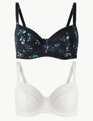 2 Pack Non-Padded Balcony Bras DD-GG | M&S Collection | M&S