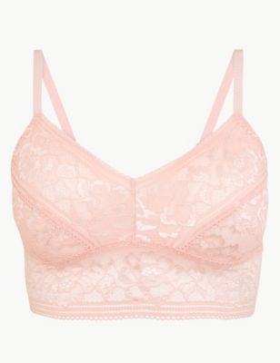 Buy Marks & Spencer Women's Lace Bralette (T818101BCORAL MIX10(25205046))  at