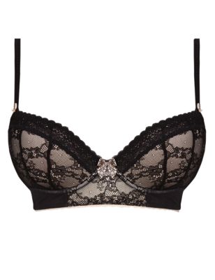 Corded Lace Padded Longline Bra DD-GG | Limited Collection | M&S