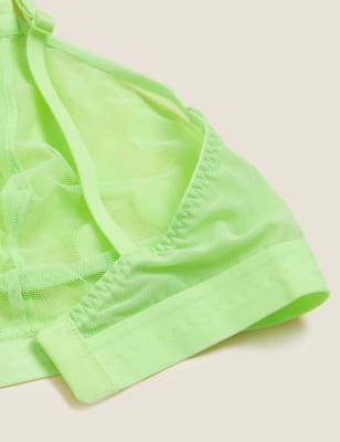 

Womens B by Boutique Leichter BH ohne Bügel mit Mesh und Punktmuster „Kira“ - Pale Lime, Pale Lime