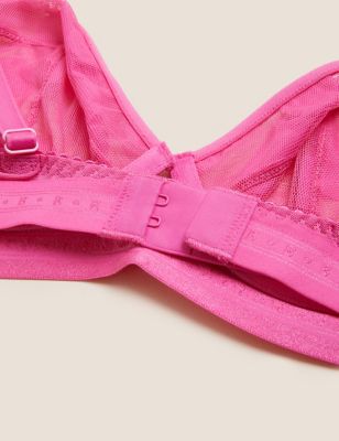 B By Boutique Womens Kira Spot Mesh Plunge Bra A-G - 30B - Pink, Pink