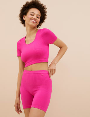 

Womens B by Boutique Hanna Seamless Crop Top - Fuchsia, Fuchsia